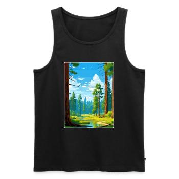 Sequoia Nationalpark Kalifornien Reiseposter WPA - Männer Premium Bio Tank Top - Schwarz - Vorne - Michal (187cm)