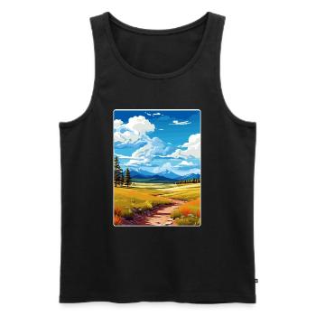 Affiche de voyage du parc national du Grand Bassin - Débardeur bio Premium Homme - noir - Devant - Michal (187cm)