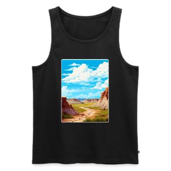 Badlands Nationalpark Reise Poster Souvenir WPA - Männer Premium Bio Tank Top - Schwarz - Vorne - Michal (187cm)