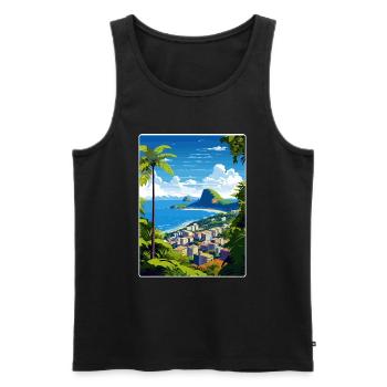 Rio de Janeiro Brésil Affiche de voyage Souvenir WPA - Débardeur bio Premium Homme - noir - Devant - Michal (187cm)