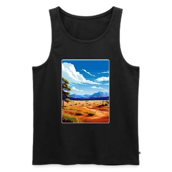 Affiche de voyage du parc national du Grand Bassin - Débardeur bio Premium Homme - noir - Devant - Michal (187cm)