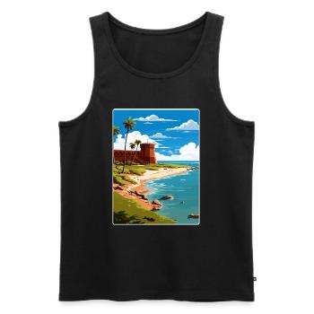 Trockener Tortugas Nationalpark Reiseposter Souvenir - Männer Premium Bio Tank Top - Schwarz - Vorne - Michal (187cm)