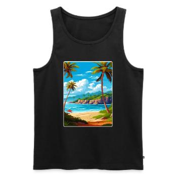 Dominikanische Republik Karibik Reise Posterkarte - Männer Premium Bio Tank Top - Schwarz - Vorne - Michal (187cm)