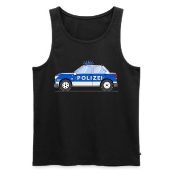 Polizeiauto in Blau und Silber - Männer Premium Bio Tank Top - Schwarz - Vorne - AI Model Male 178 light (178cm)
