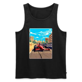 Barcelona Circuit Motorsport Rennen Spanien Reisen WPA - Männer Premium Bio Tank Top - Schwarz - Vorne - Michal (187cm)
