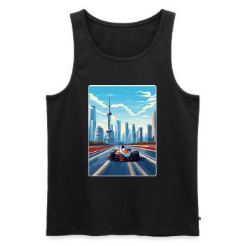 Shanghai Circuit Motorsport Race China Travel Card - Männer Premium Bio Tank Top - Schwarz - Vorne - AI Model Male 178 light (178cm)