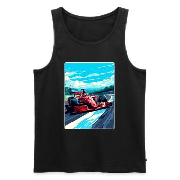 Affiche de voyage de la course automobile du circuit de Monza en Italie - Débardeur bio Premium Homme - noir - Devant - AI Model Male 178 light (178cm)
