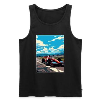 Affiche de voyage de la course de sport automobile du circuit de Suzuka au Japon - Débardeur bio Premium Homme - noir - Devant - AI Model Male 178 light (178cm)