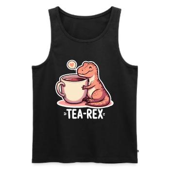 Tea Rex Tea Rex Tea Drinker Gift - Men's Premium Organic Tank Top - black - Front - AI Model Male 178 light (178cm)