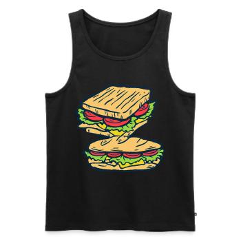 sandwich fast-food cuisinier cuisinier cuisinier - Débardeur bio Premium Homme - noir - Devant - Michal (187cm)