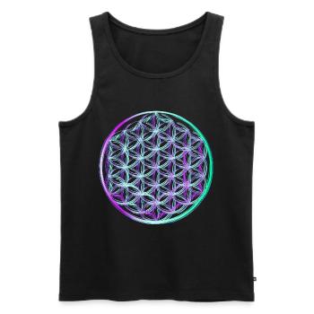 Flower of Life - Men's Premium Organic Tank Top - black - Front - Michal (187cm)