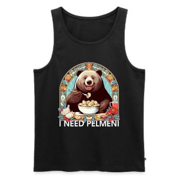 I Need Pelmeni Bear Gift - Men's Premium Organic Tank Top - black - Front - Michal (187cm)