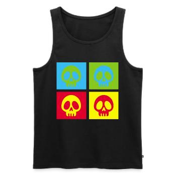 Pop art manga skull - Men's Premium Organic Tank Top - black - Front - Michal (187cm)