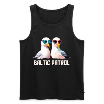 Baltic Patrol Seagulls - Men's Premium Organic Tank Top - black - Front - Michal (187cm)