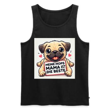 Funny Dog with Kids Message - Men's Premium Organic Tank Top - black - Front - AI Model Male 178 light (178cm)