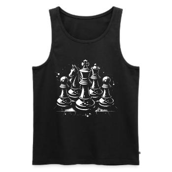 Pièces d’échecs - Débardeur bio Premium Homme - noir - Devant - AI Model Male 178 light (178cm)