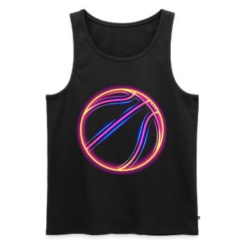 Basket-ball Retrowave - Débardeur bio Premium Homme - noir - Devant - Michal (187cm)