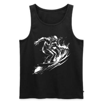 Surfer Skizze - Männer Premium Bio Tank Top - Schwarz - Vorne - AI Model Male 178 light (178cm)