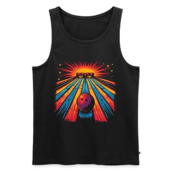 Bowling Cartoon Look - Männer Premium Bio Tank Top - Schwarz - Vorne - Michal (187cm)