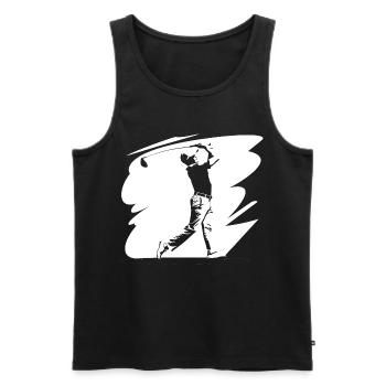 Golfer Skizze - Männer Premium Bio Tank Top - Schwarz - Vorne - AI Model Male 178 light (178cm)