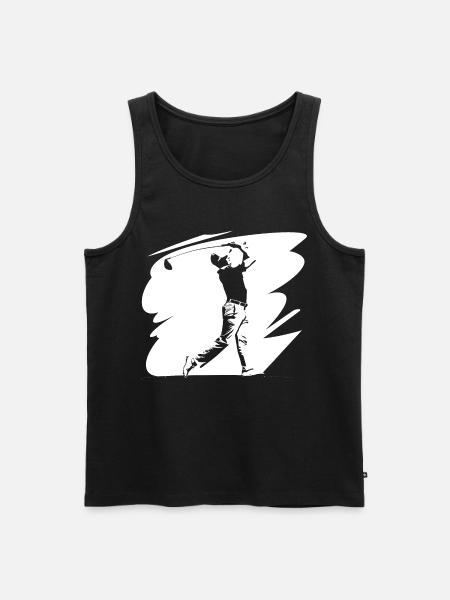 Golfer Sketch - Men's Premium Organic Tank Top - black