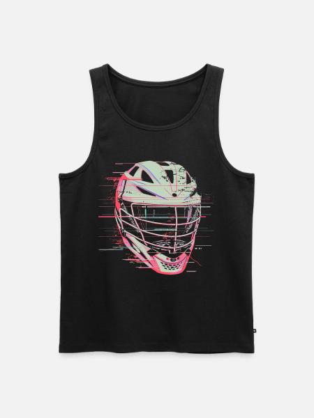Lacrosse Helmet Graphic - Men's Premium Organic Tank Top - black