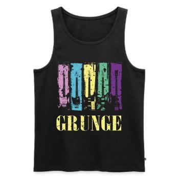 Grunge-Gitarre Farbe Pop Rock Vintage-Stil - Männer Premium Bio Tank Top - Schwarz - Vorne - AI Model Male 178 light (178cm)