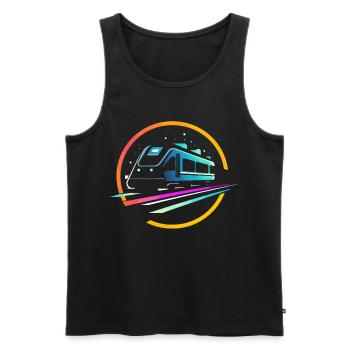 Zug Comic - Männer Premium Bio Tank Top - Schwarz - Vorne - Michal (187cm)