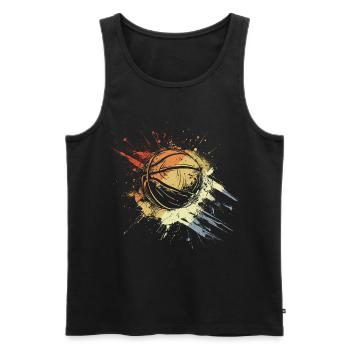 Basketball Ball Retro - Men's Premium Organic Tank Top - black - Front - AI Model Male 178 light (178cm)