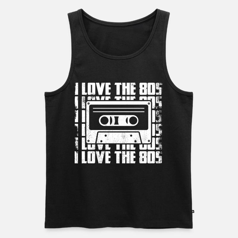 Ich liebe die 80er - Männer Premium Bio Tank Top - Schwarz