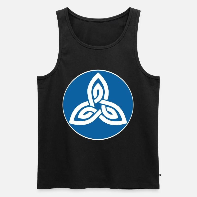 Blaue keltische Blume - Männer Premium Bio Tank Top - Schwarz