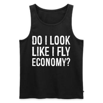 do I look like I fly economy - Men's Premium Organic Tank Top - black - Front - AI Model Male 178 light (178cm)