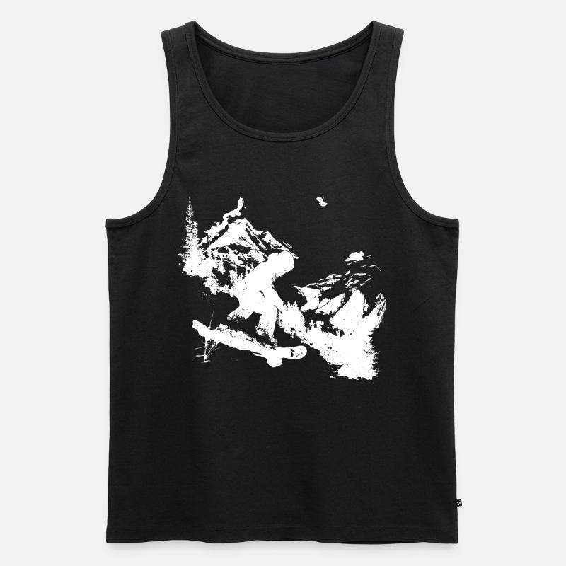 Snowboarding Grafik - Männer Premium Bio Tank Top - Schwarz