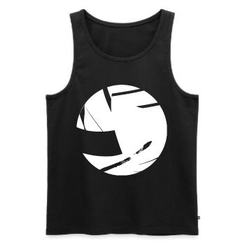 Volleyball Comic Look - Männer Premium Bio Tank Top - Schwarz - Vorne - Michal (187cm)