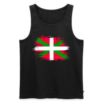 Basque flag used - Men's Premium Organic Tank Top - black - Front - AI Model Male 178 light (178cm)