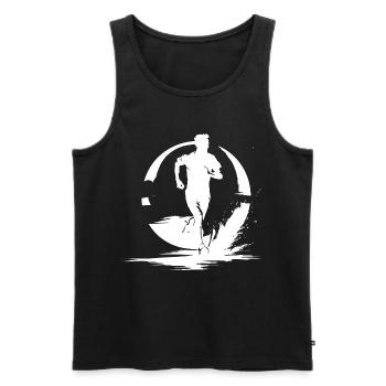 Marathon Boy Drawing - Men's Premium Organic Tank Top - black - Front - AI Model Male 178 light (178cm)