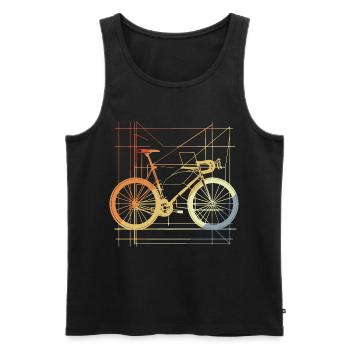 Bicycle Drawing Retro - Men's Premium Organic Tank Top - black - Front - AI Model Male 178 light (178cm)