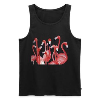 Ensemble d’aquarelle Vivid Flamingo - Débardeur bio Premium Homme - noir - Devant - AI Model Male 178 light (178cm)