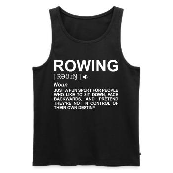 Dictionnaire d’aviron - Débardeur bio Premium Homme - noir - Devant - AI Model Male 178 light (178cm)