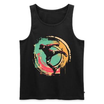 Oldschool B-Boy - Men's Premium Organic Tank Top - black - Front - AI Model Male 178 light (178cm)