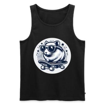 Hamster Skateboard Style - Débardeur bio Premium Homme - noir - Devant - Michal (187cm)