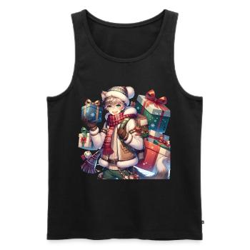 Winter Manga Gift Design for Christmas - Men's Premium Organic Tank Top - black - Front - Michal (187cm)