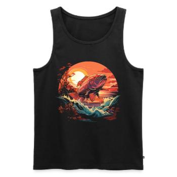 Angler Porträt - Männer Premium Bio Tank Top - Schwarz - Vorne - Michal (187cm)