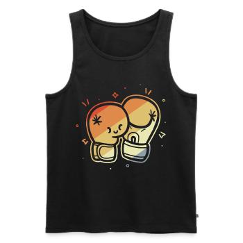Vintage Boxhandschuhe Comic - Männer Premium Bio Tank Top - Schwarz - Vorne - AI Model Male 178 light (178cm)