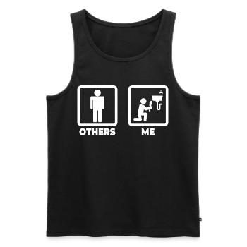 Installer Stick Figure - Men's Premium Organic Tank Top - black - Front - Michal (187cm)
