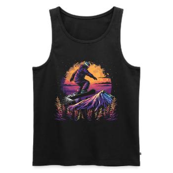 Retro Snowboarder Grafik - Männer Premium Bio Tank Top - Schwarz - Vorne - AI Model Male 178 light (178cm)
