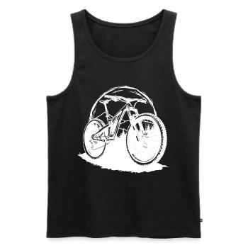 Mountain biking illustration - Men's Premium Organic Tank Top - black - Front - Michal (187cm)