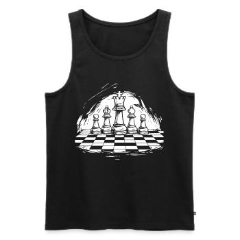 Schach Zeichnung - Männer Premium Bio Tank Top - Schwarz - Vorne - Michal (187cm)