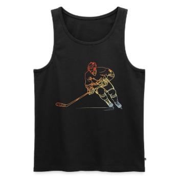 Eishockeyspieler Skizze Vintage - Männer Premium Bio Tank Top - Schwarz - Vorne - AI Model Male 178 light (178cm)