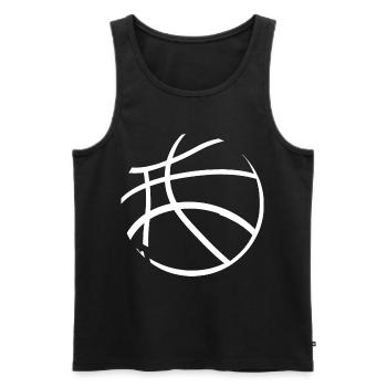 Croquis de ballon de basket-ball - Débardeur bio Premium Homme - noir - Devant - Michal (187cm)